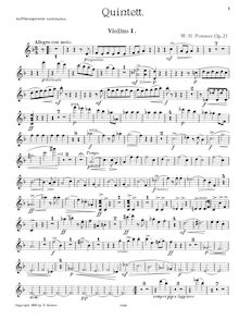 Partition violon 1, Piano quintette, D minor, Pommer, William Henry