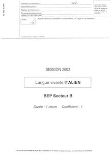 Italien 2002 BEP - Métiers de la comptabilité