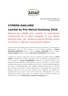 CYPRIEN GAILLARD Lauréat du Prix Marcel Duchamp 2010.