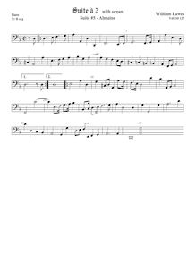 Partition viole de basse,  No.5 pour 2 violes de gambe et orgue