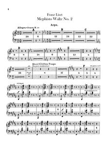 Partition harpe, Mephisto Waltz No.2, Zweiter Mephisto-Walzer, Liszt, Franz