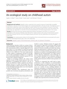 An ecological study on childhood autism
