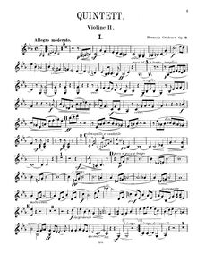 Partition violon 2, Piano quintette No.2, Op.19, C minor, Grädener, Hermann