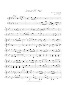 Partition Sonata K.428, 100 clavier sonates, Scarlatti, Domenico