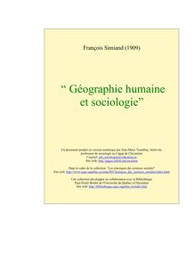 Géographie humaine et sociologie