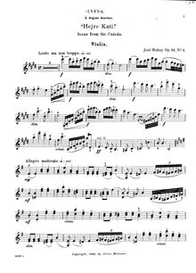 Partition de violon, Hejre Kati, Scènes de la Csárda No.4 par Jenö Hubay