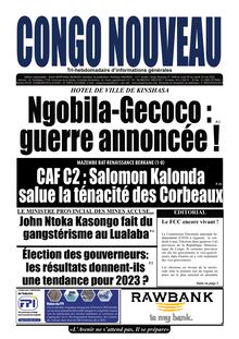 Congo Nouveau N° 1648 - Du 09 au 10 mai 2022