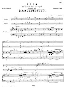 Partition de piano, Trio pour Piano, flûte et basson, WoO 37