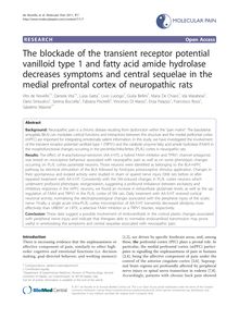 The blockade of the transient receptor potential vanilloid type 1 and fatty acid amide hydrolase decreases symptoms and central sequelae in the medial prefrontal cortex of neuropathic rats