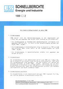 SCHNELLBERICHTE Energie und Industrie. 1989 2