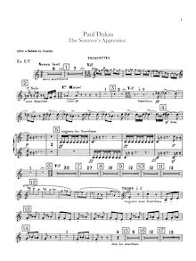 Partition trompette 1/2 (en C), 1/2 (en B♭), Cornet 1/2 (en B♭), L apprenti sorcier