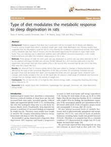 Type of diet modulates the metabolic response to sleep deprivation in rats