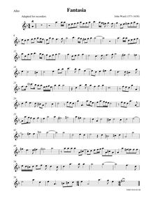 Partition Alto enregistrement , Fantasia, D minor, Ward, John