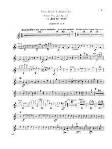 Partition cor 3, 4 (F),  No.2, Suite caractéristique, Tchaikovsky, Pyotr