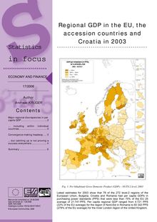 Regional GDP in the EU, the accession countries and Croatia in 2003