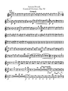 Partition cor 1, 2, 3, 4 (en E, F), Carnival Overture, Karneval