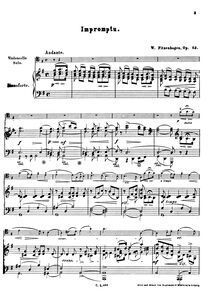 Partition de piano et partition de violoncelle, Impromptu, Op.13