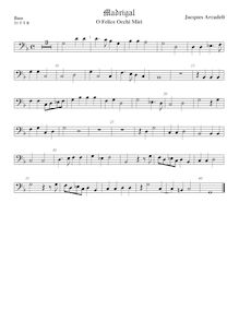Partition viole de basse, 12 madrigaux, Arcadelt, Jacob par Jacob Arcadelt