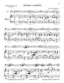Partition de piano, corde quatuor No.1, D major, Tchaikovsky, Pyotr par Pyotr Tchaikovsky