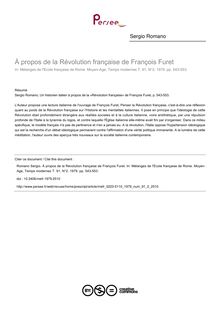 À propos de la Révolution française de François Furet - article ; n°2 ; vol.91, pg 543-553