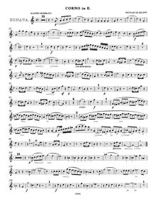 Partition cor , partie (E), Sonata pour cor et Piano en E major