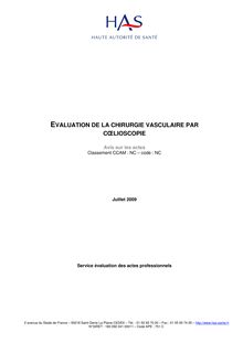Evaluation de la chirurgie vasculaire par coelioscopie - Document d avis Chirurgie vasculaire par coelioscopie