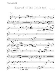 Partition clarinette 1/2 (B♭), Concertstuk Alt-sax en orkest, Ostijn, Willy