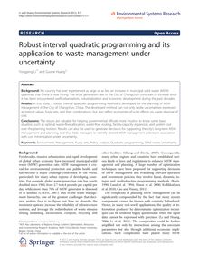 Robust interval quadratic programming and its application to waste management under uncertainty