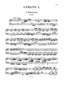 Partition complète, Fantasia, C minor, Bach, Johann Sebastian par Johann Sebastian Bach