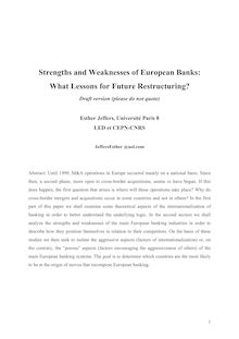 Strengths and Weaknesses of European Banks