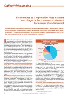 Les communes de la région Rhône Alpes maîtrisent leurs charges de fonctionnement   et préservent leurs marges d autofinancement