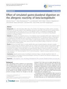 Effect of simulated gastro-duodenal digestion on the allergenic reactivity of beta-lactoglobulin