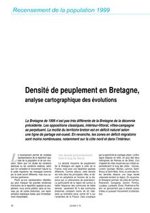 Densité de peuplement en Bretagne, analyse cartographique des évolutions (Octant n° 79)
