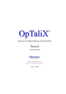 OpTaliX Tutorial