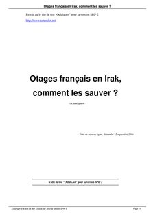Otages français en Irak, comment les sauver ?