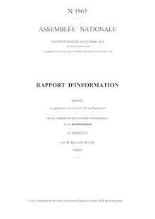 Rapport d information déposé en application de l article 145 du règlement par la Commission des affaires étrangères sur la mondialisation