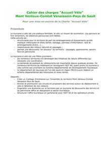 Cahier des charges "Accueil Vélo" Mont Ventoux-Comtat Venaissoin ...