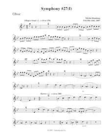 Partition hautbois, Symphony No.27, B-flat major, Rondeau, Michel