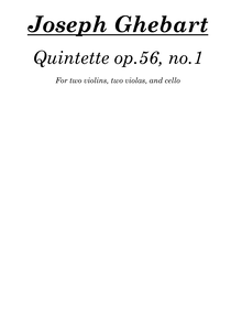 Partition violon 1, corde quintette No.1, Quintett pour deux violons, deux altos et violoncelle, Op.56, No1