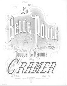 Partition  No.2, Bouquet de mélodies sur  La belle poule , Cramer, Henri (fl. 1890)