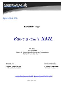 Bancs d essais XML