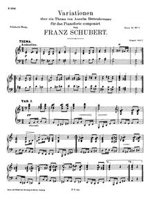 Partition complète, 13 Variations on a Theme of A. Hüttenbrenner, D.576