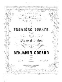 Partition de piano, violon Sonata No.1, Op.1, Godard, Benjamin
