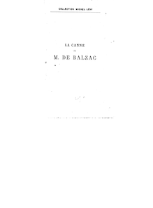 La canne de M. de Balzac / par Mme Émile de Girardin