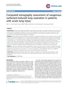 Computed tomography assessment of exogenous surfactant-induced lung reaeration in patients with acute lung injury