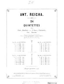 Partition flûte, Quintuor en Sol mineur, Op.91 No.4, Wind Quintet