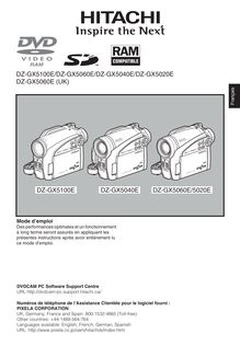 Notice Camescope numérique Hitachi  DZ-GX5060E(UK)