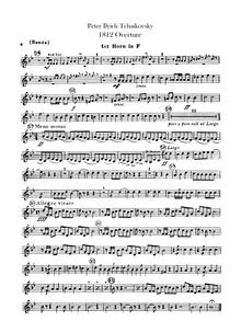Partition Banda: Cornet 1, 2 (B♭); cor 1, 2, 3, 4 (F); Trombone 1/2, Tuba, batterie, 1812 Overture