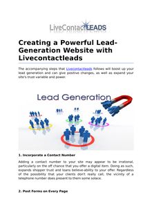 Creating a Powerful Lead-Generation Website with Livecontactleads
