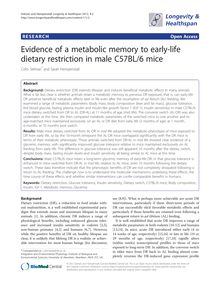 Evidence of a metabolic memory to early-life dietary restriction in male C57BL/6 mice
